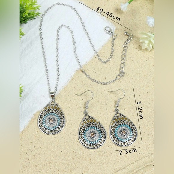3Pc Boho Earring & Necklace Set NWT - Picture 7 of 7